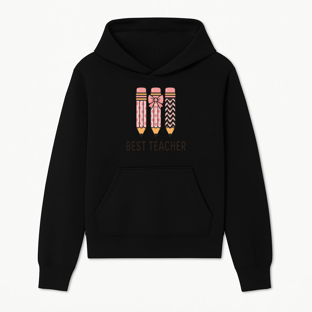 Best Teacher Pencil Design Tee - Cute Teacher Gift, Education Apparel, School Appreciation, Creative Classroom Style - Hoodie 1758093354660.jpg