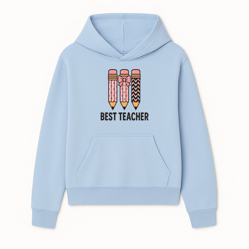 Best Teacher Pencil Design Tee - Cute Teacher Gift, Education Apparel, School Appreciation, Creative Classroom Style - Hoodie 1758093355372.jpg