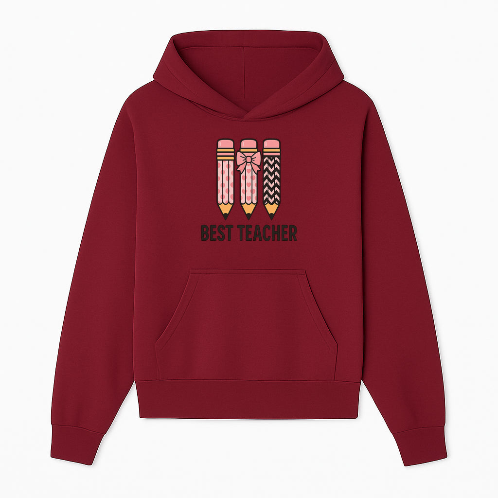 Best Teacher Pencil Design Tee - Cute Teacher Gift, Education Apparel, School Appreciation, Creative Classroom Style - Hoodie 1758093355764.jpg