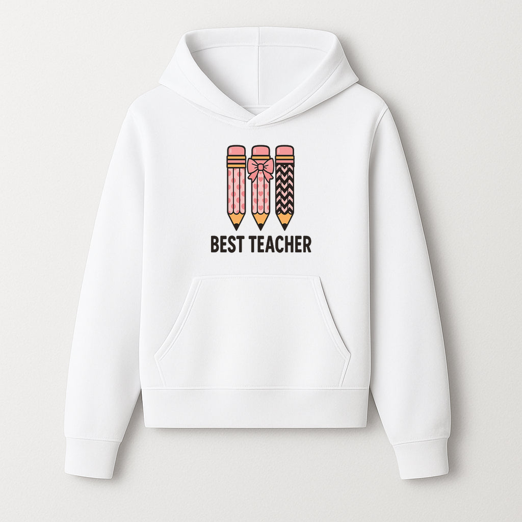 Best Teacher Pencil Design Tee - Cute Teacher Gift, Education Apparel, School Appreciation, Creative Classroom Style - Hoodie 1758093356507.jpg