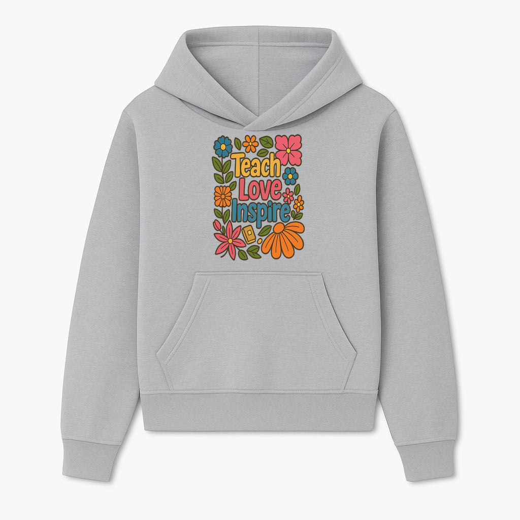 Teach Love Inspire Floral Art Print - Motivational Classroom Decor, Teacher Gift, Colorful Wall Art for Education - Hoodie 1758093357358.jpg