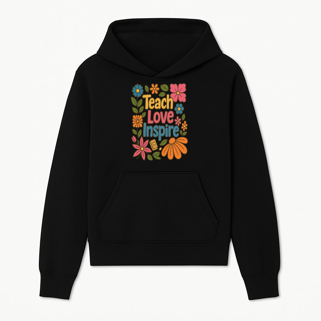Teach Love Inspire Floral Art Print - Motivational Classroom Decor, Teacher Gift, Colorful Wall Art for Education - Hoodie 1758093357537.jpg