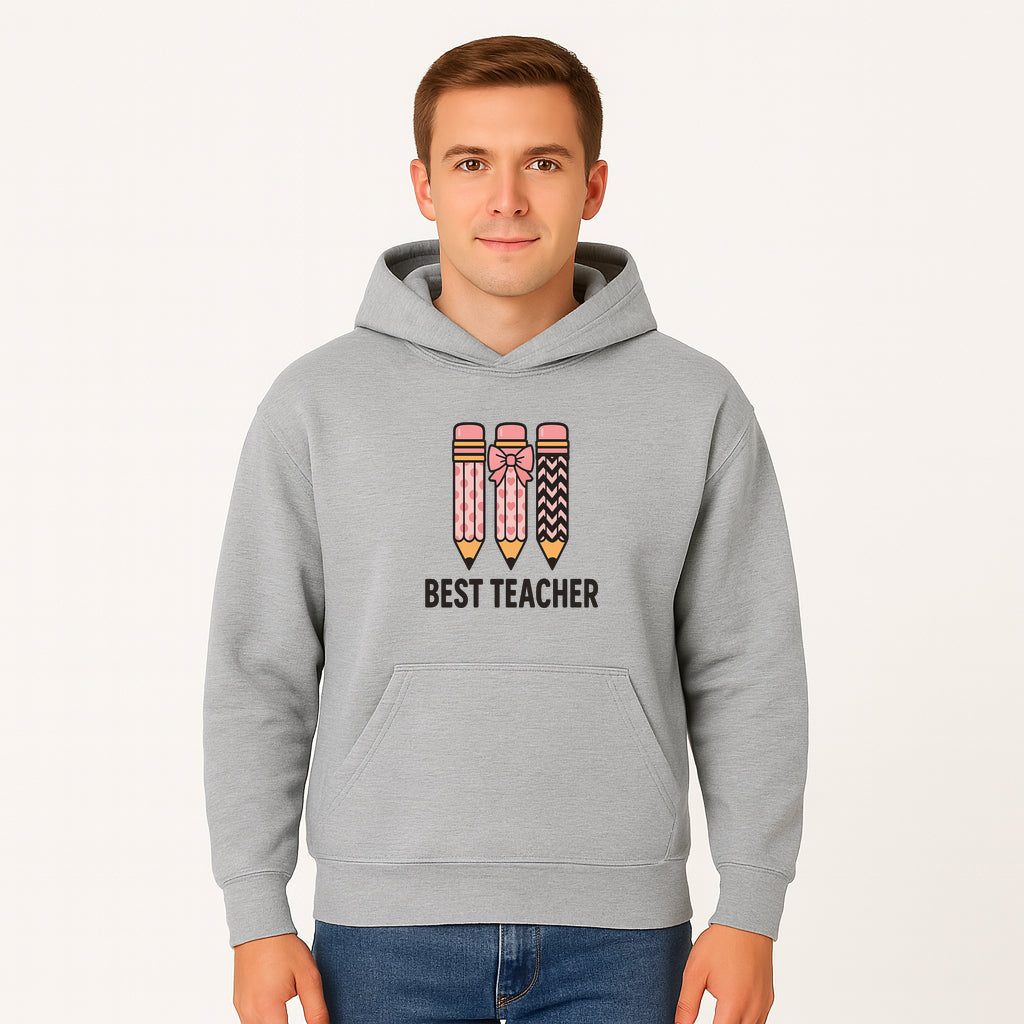 Best Teacher Pencil Design Tee - Cute Teacher Gift, Education Apparel, School Appreciation, Creative Classroom Style - Hoodie 1758093357741.jpg