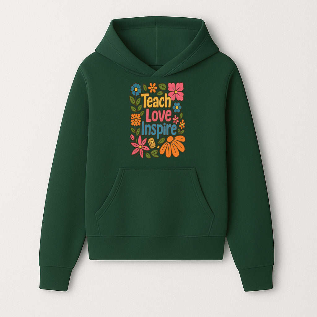 Teach Love Inspire Floral Art Print - Motivational Classroom Decor, Teacher Gift, Colorful Wall Art for Education - Hoodie 1758093357879.jpg
