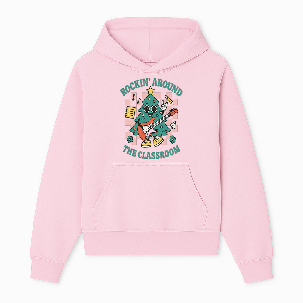 Rockin' Around the Classroom Christmas Tree Shirt | Fun Holiday T-Shirt for Teachers & Students | Music Theme Design - Hoodie 1758093357993.jpg
