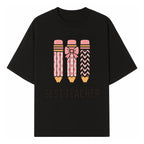 Best Teacher Pencil Design Tee - Cute Teacher Gift, Education Apparel, School Appreciation, Creative Classroom Style - T-shirt 1758093358227.jpg