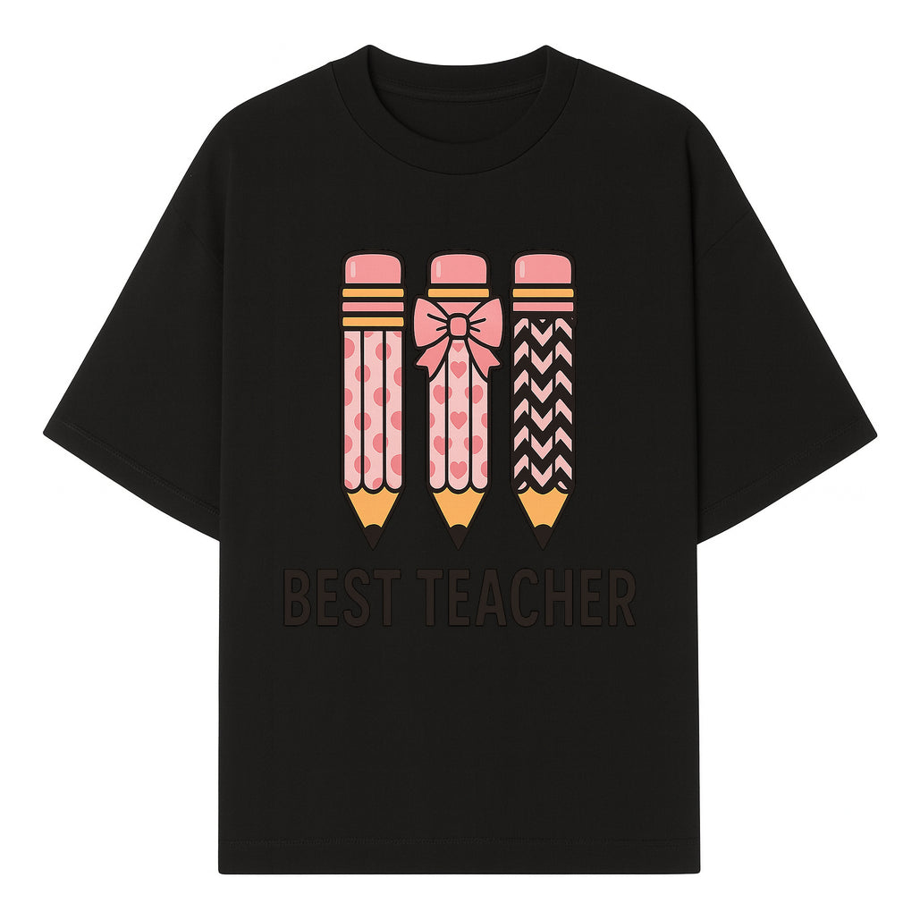 Best Teacher Pencil Design Tee - Cute Teacher Gift, Education Apparel, School Appreciation, Creative Classroom Style - T-shirt 1758093358227.jpg