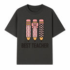 Best Teacher Pencil Design Tee - Cute Teacher Gift, Education Apparel, School Appreciation, Creative Classroom Style - T-shirt 1758093358446.jpg