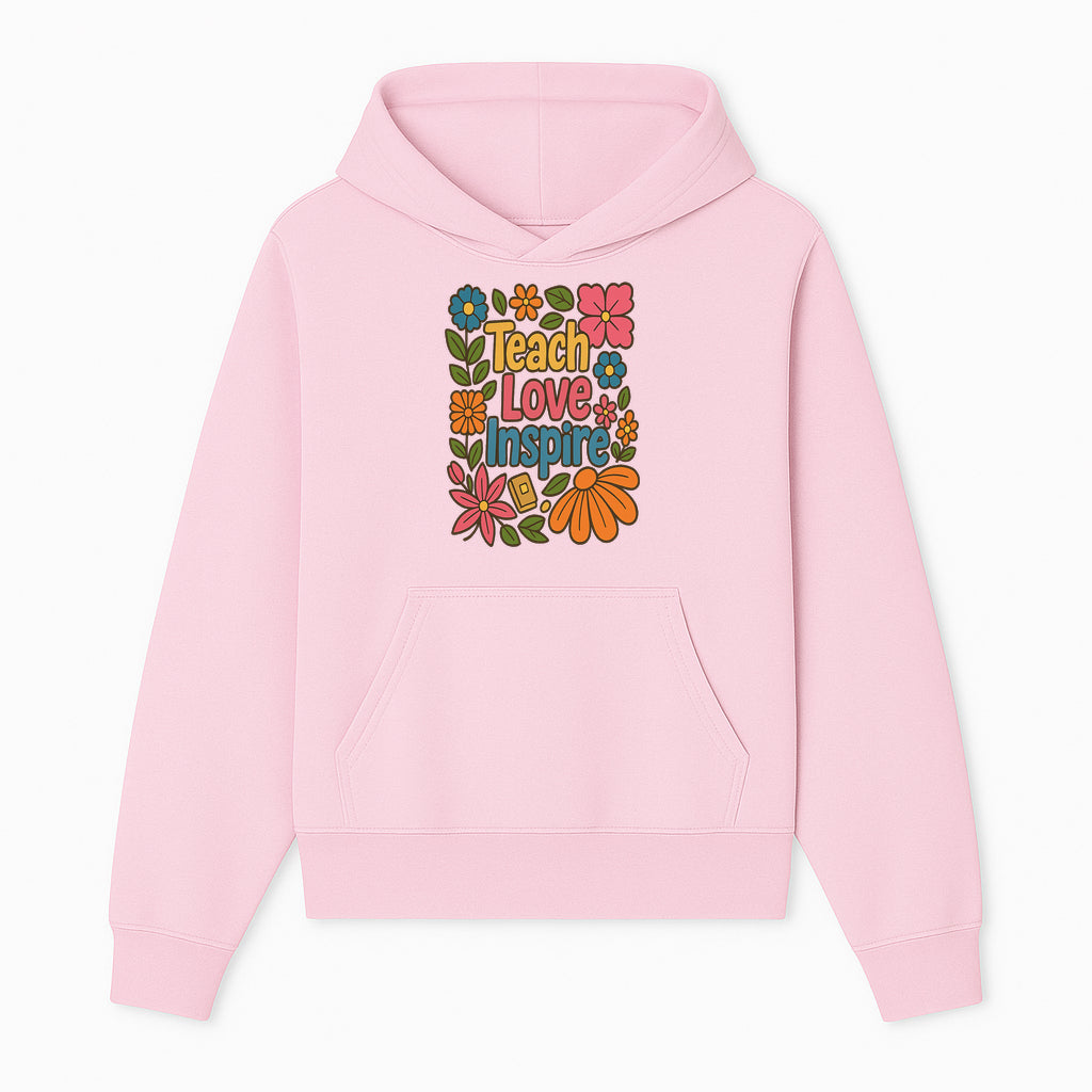 Teach Love Inspire Floral Art Print - Motivational Classroom Decor, Teacher Gift, Colorful Wall Art for Education - Hoodie 1758093358453.jpg