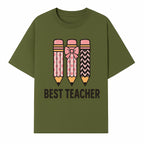 Best Teacher Pencil Design Tee - Cute Teacher Gift, Education Apparel, School Appreciation, Creative Classroom Style - T-shirt 1758093358614.jpg