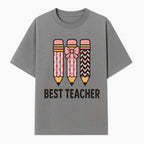 Best Teacher Pencil Design Tee - Cute Teacher Gift, Education Apparel, School Appreciation, Creative Classroom Style - T-shirt 1758093358792.jpg