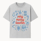 Very Merry Teacher Christmas Design - Festive Holiday Gift, Teacher Appreciation, Cute Santa, and Winter Elements - T-shirt 1758093358797.jpg
