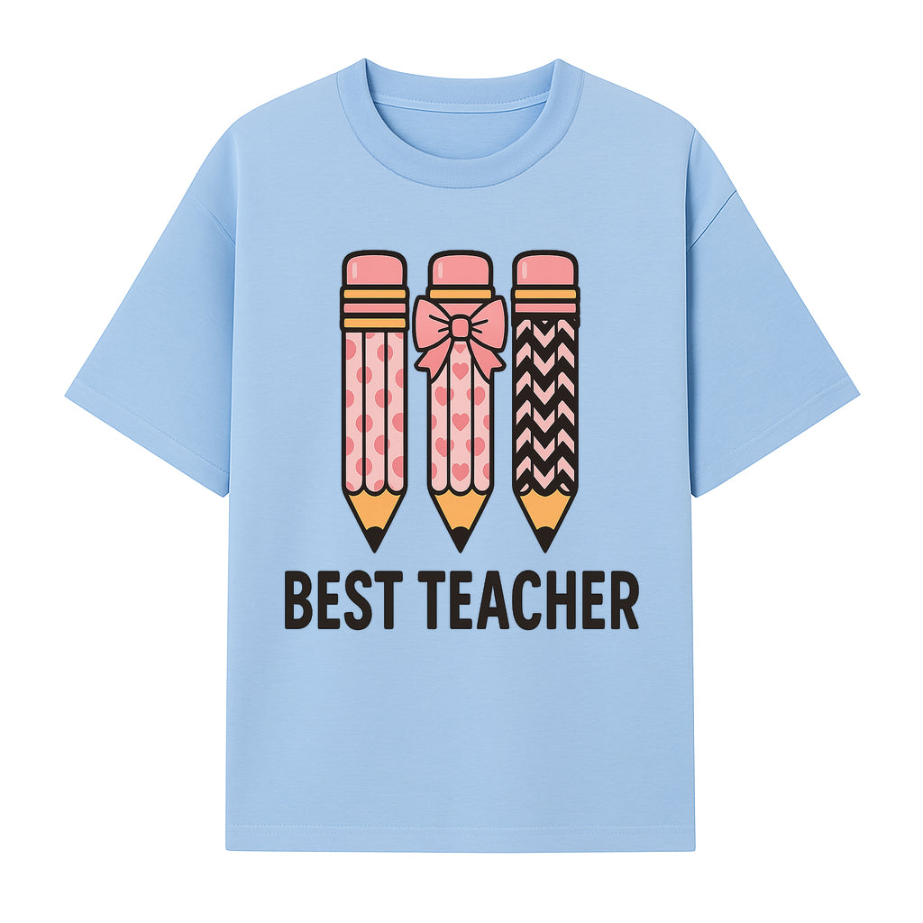 Best Teacher Pencil Design Tee - Cute Teacher Gift, Education Apparel, School Appreciation, Creative Classroom Style - T-shirt 1758093358942.jpg