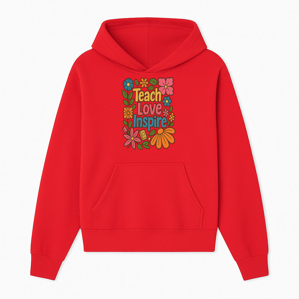 Teach Love Inspire Floral Art Print - Motivational Classroom Decor, Teacher Gift, Colorful Wall Art for Education - Hoodie 1758093359060.jpg