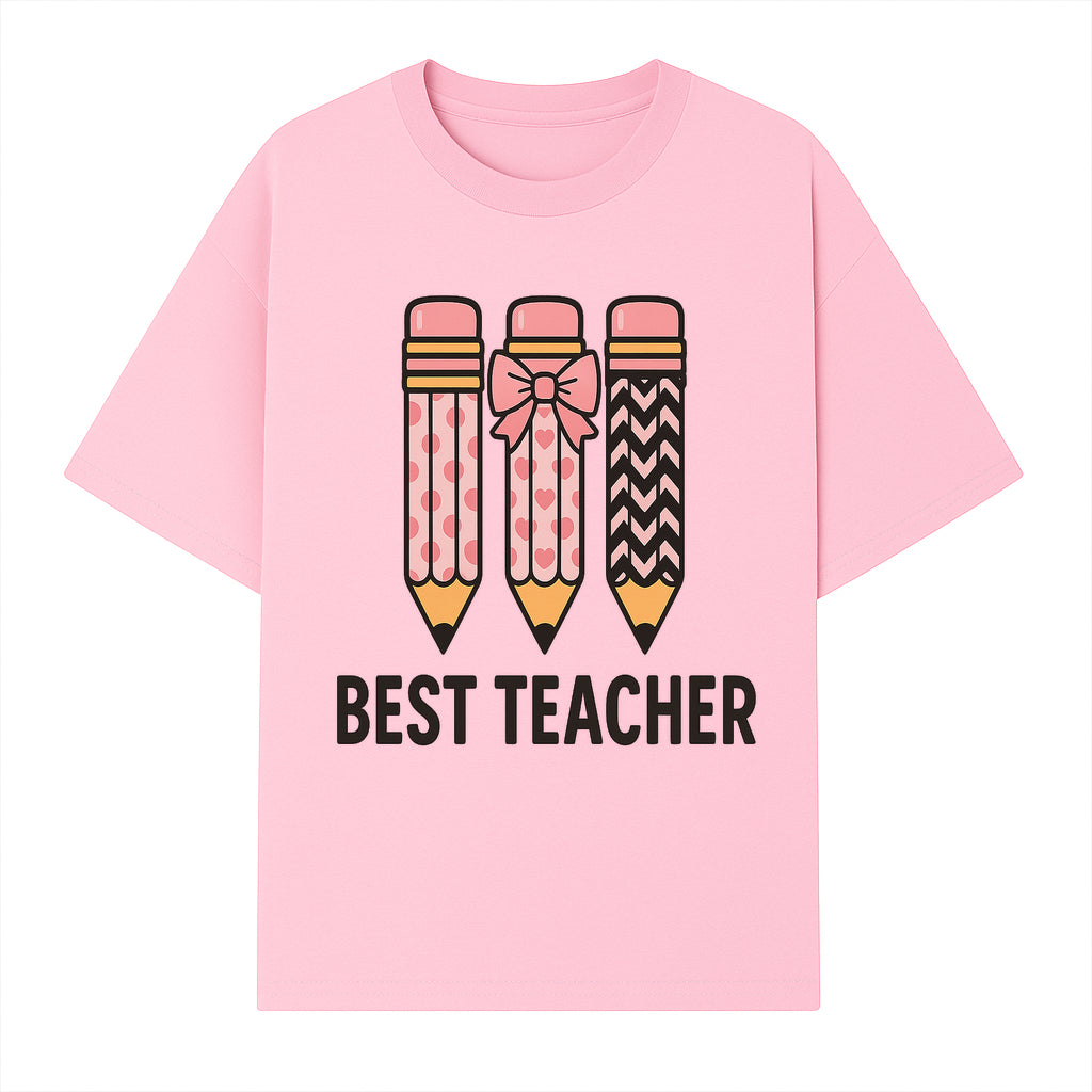 Best Teacher Pencil Design Tee - Cute Teacher Gift, Education Apparel, School Appreciation, Creative Classroom Style - T-shirt 1758093359115.jpg