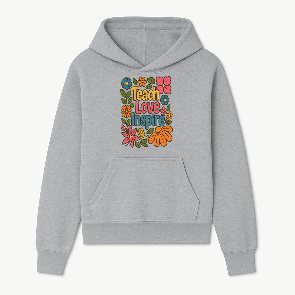 Teach Love Inspire Floral Art Print - Motivational Classroom Decor, Teacher Gift, Colorful Wall Art for Education - Hoodie 1758093359290.jpg