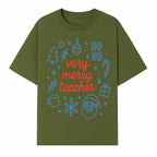 Very Merry Teacher Christmas Design - Festive Holiday Gift, Teacher Appreciation, Cute Santa, and Winter Elements - T-shirt 1758093359402.jpg
