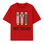 Best Teacher Pencil Design Tee - Cute Teacher Gift, Education Apparel, School Appreciation, Creative Classroom Style - T-shirt 1758093359537.jpg