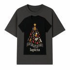 Music-Themed Christmas Tree T-Shirt, Musical Notes & Gingerbread Design, Holiday Apparel for Music Lovers, Casual Festive Tee - T-shirt 1758093359750.jpg