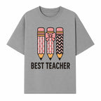 Best Teacher Pencil Design Tee - Cute Teacher Gift, Education Apparel, School Appreciation, Creative Classroom Style - T-shirt 1758093359754.jpg