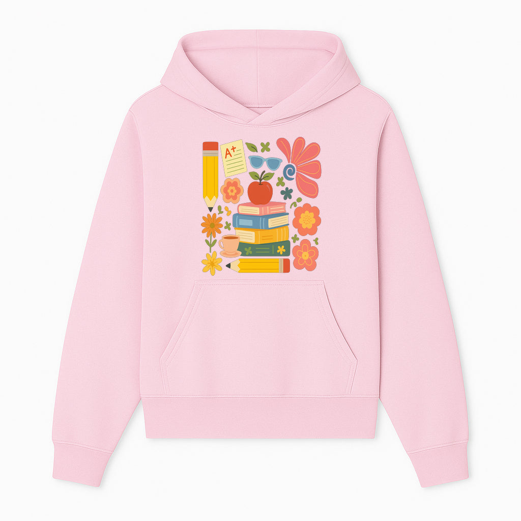 Back to School Art Print - Colorful Books, Apple, Pencils, Flowers, A+ Note - Classroom Decor, Study Zone, Education Gift - Hoodie 1758093360274.jpg