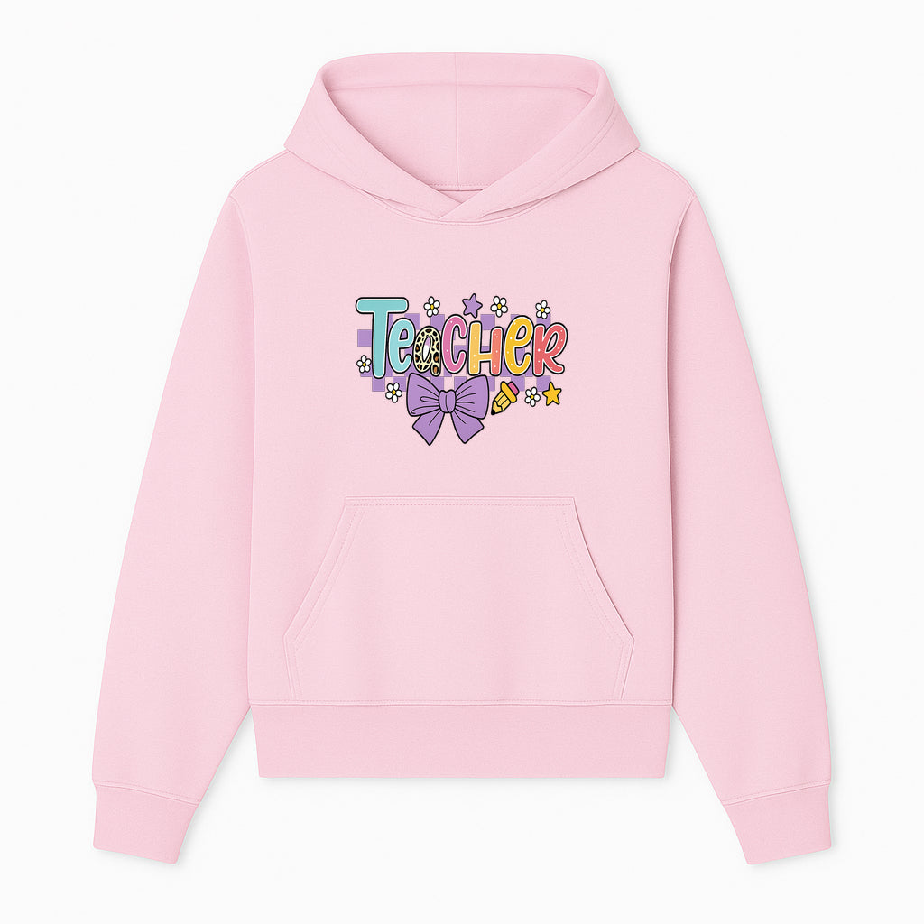 Colorful Teacher Design with Bow and Pencil - Cute Classroom Decor, Teacher Gifts, Back to School Supplies, Creative Educational Art - Hoodie 1758093361462.jpg