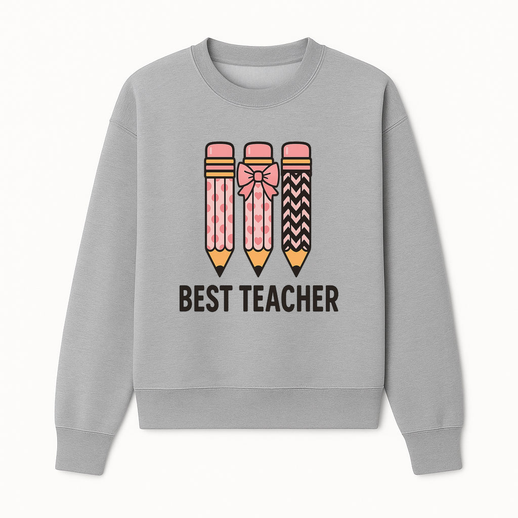 Best Teacher Pencil Design Tee - Cute Teacher Gift, Education Apparel, School Appreciation, Creative Classroom Style - Sweatshirt 1758093361506.jpg