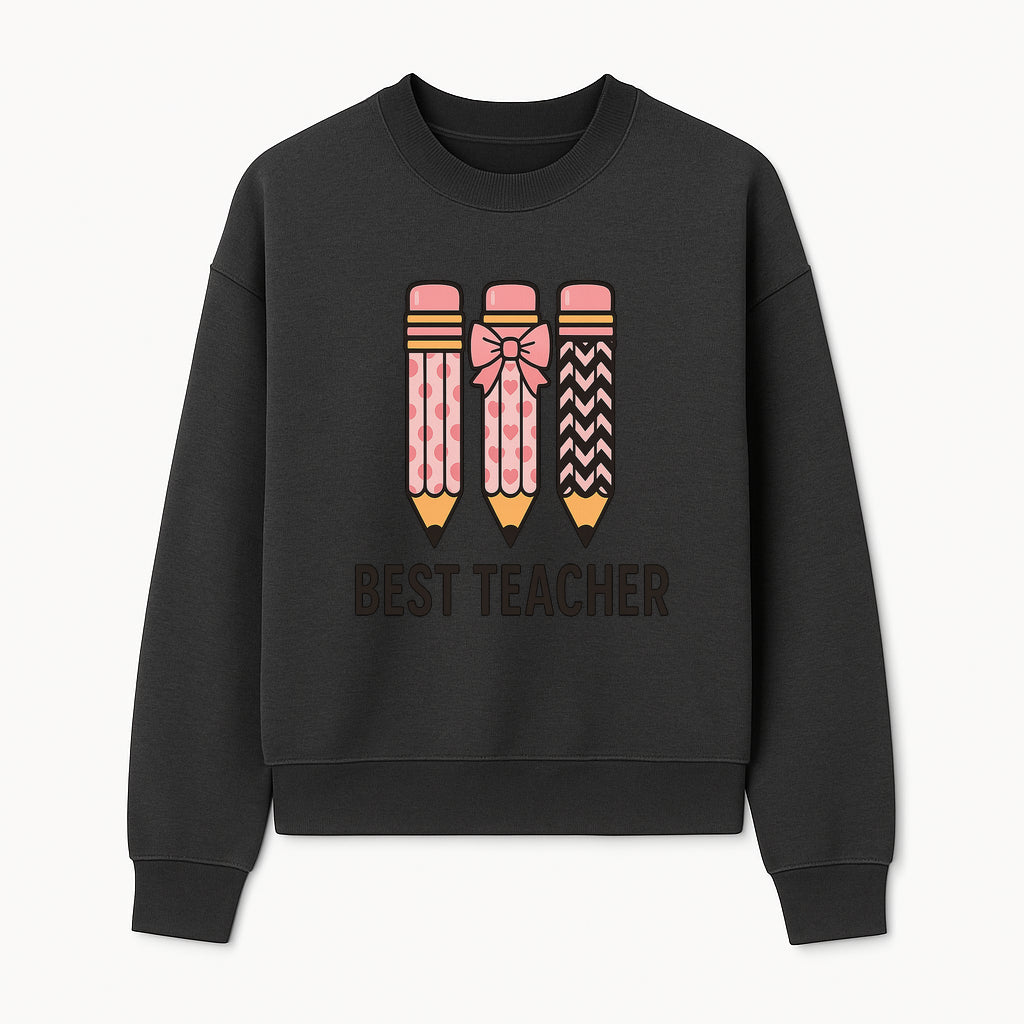 Best Teacher Pencil Design Tee - Cute Teacher Gift, Education Apparel, School Appreciation, Creative Classroom Style - Sweatshirt 1758093361879.jpg