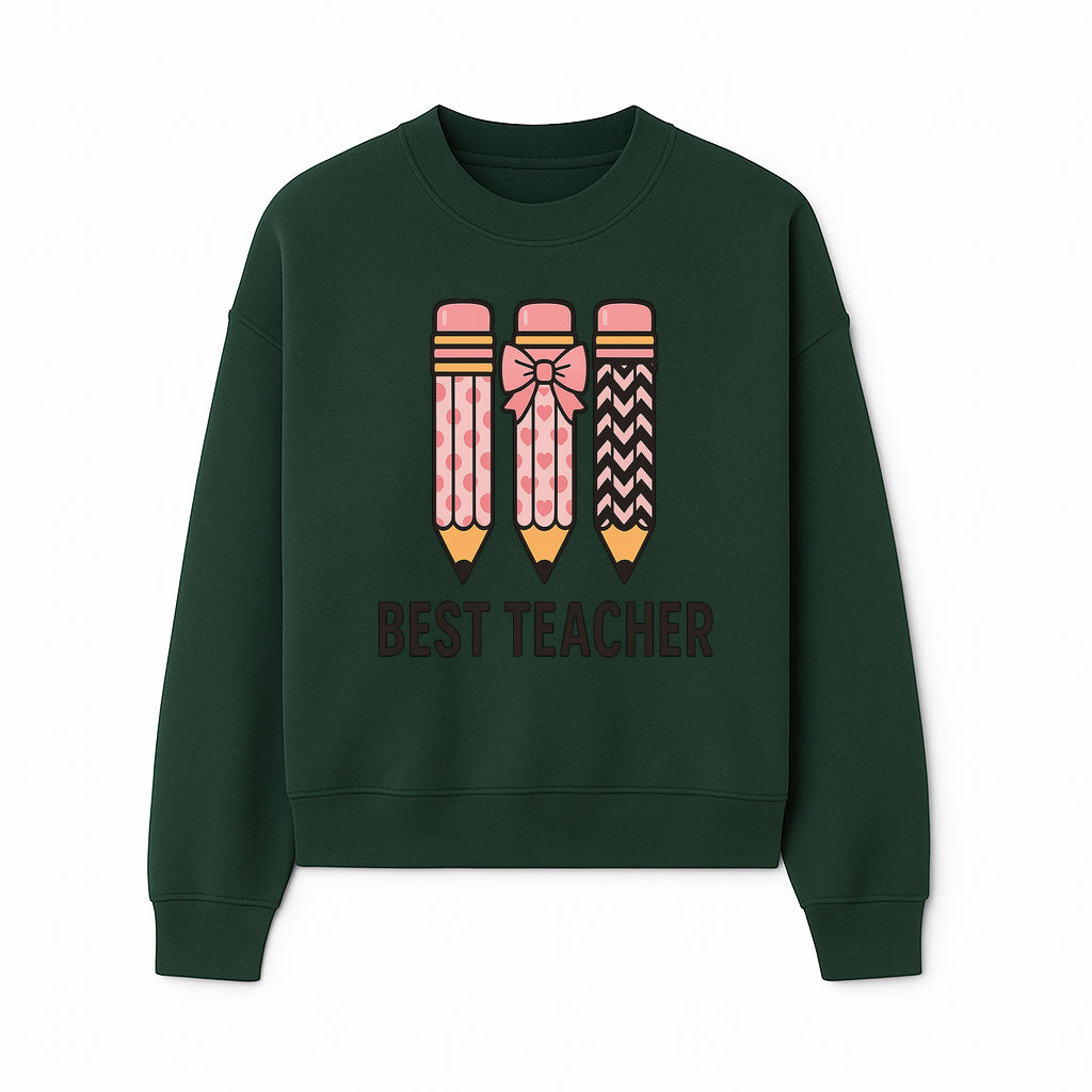 Best Teacher Pencil Design Tee - Cute Teacher Gift, Education Apparel, School Appreciation, Creative Classroom Style - Sweatshirt 1758093362029.jpg
