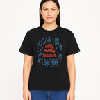 Very Merry Teacher Christmas Design - Festive Holiday Gift, Teacher Appreciation, Cute Santa, and Winter Elements - T-shirt 1758093362256.jpg