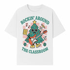 Rockin' Around the Classroom Christmas Tree Shirt | Fun Holiday T-Shirt for Teachers & Students | Music Theme Design - T-shirt 1758093362314.jpg