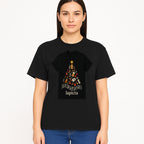 Music-Themed Christmas Tree T-Shirt, Musical Notes & Gingerbread Design, Holiday Apparel for Music Lovers, Casual Festive Tee - T-shirt 1758093362648.jpg