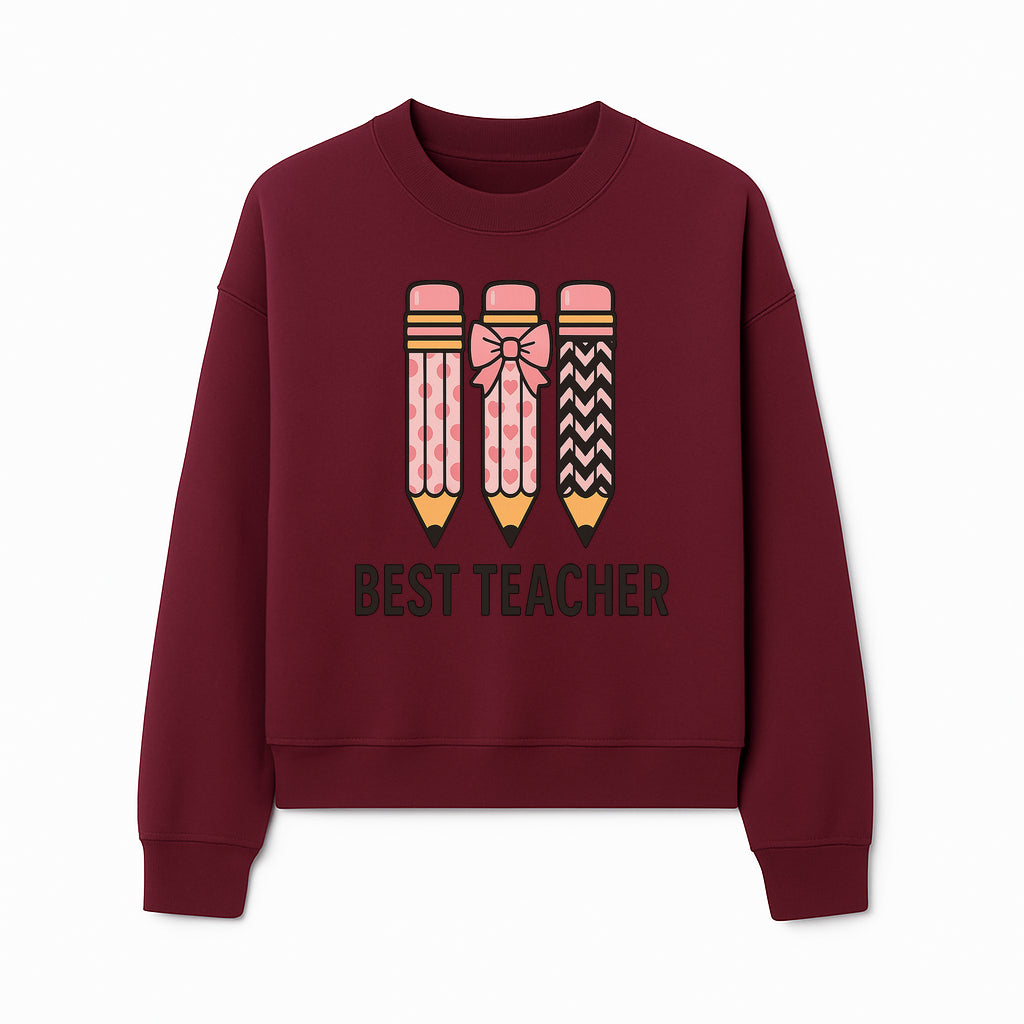 Best Teacher Pencil Design Tee - Cute Teacher Gift, Education Apparel, School Appreciation, Creative Classroom Style - Sweatshirt 1758093362703.jpg