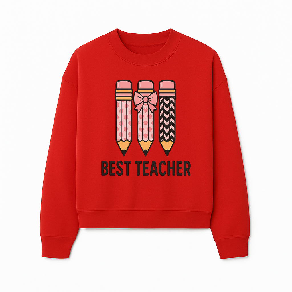 Best Teacher Pencil Design Tee - Cute Teacher Gift, Education Apparel, School Appreciation, Creative Classroom Style - Sweatshirt 1758093363026.jpg