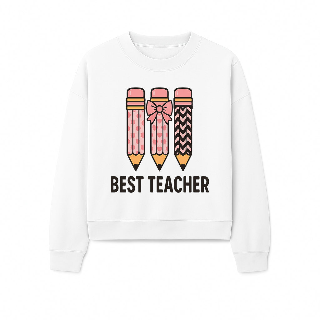 Best Teacher Pencil Design Tee - Cute Teacher Gift, Education Apparel, School Appreciation, Creative Classroom Style - Sweatshirt 1758093363367.jpg