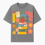 Back to School Art Print - Colorful Books, Apple, Pencils, Flowers, A+ Note - Classroom Decor, Study Zone, Education Gift - T-shirt 1758093363369.jpg
