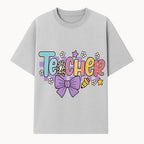 Colorful Teacher Design with Bow and Pencil - Cute Classroom Decor, Teacher Gifts, Back to School Supplies, Creative Educational Art - T-shirt 1758093363755.jpg