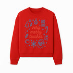 Very Merry Teacher Christmas Design - Festive Holiday Gift, Teacher Appreciation, Cute Santa, and Winter Elements - Sweatshirt 1758093364005.jpg