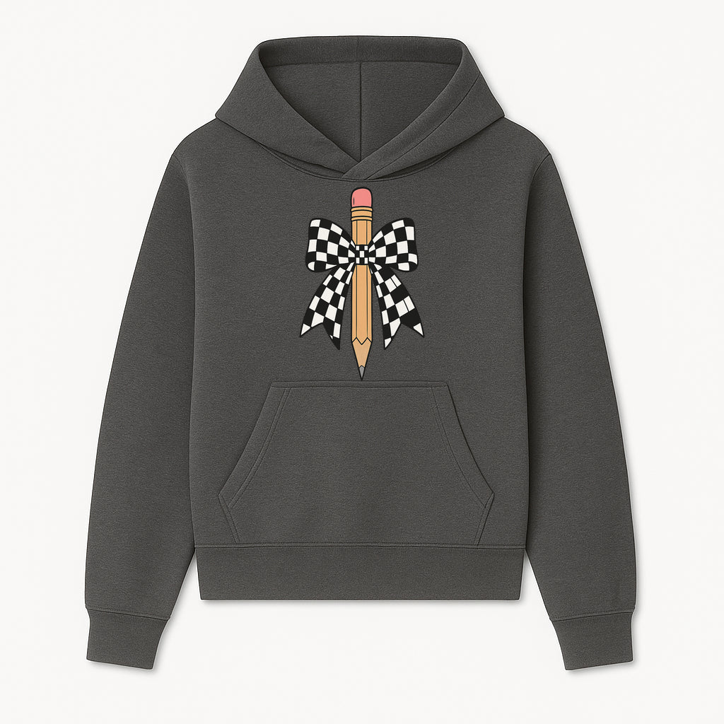 Checkered Bow and Pencil Wall Art Decor - Back to School Classroom Decoration, Cute Student Gift, Teacher Appreciation - Hoodie 1758093364031.jpg