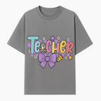 Colorful Teacher Design with Bow and Pencil - Cute Classroom Decor, Teacher Gifts, Back to School Supplies, Creative Educational Art - T-shirt 1758093364407.jpg