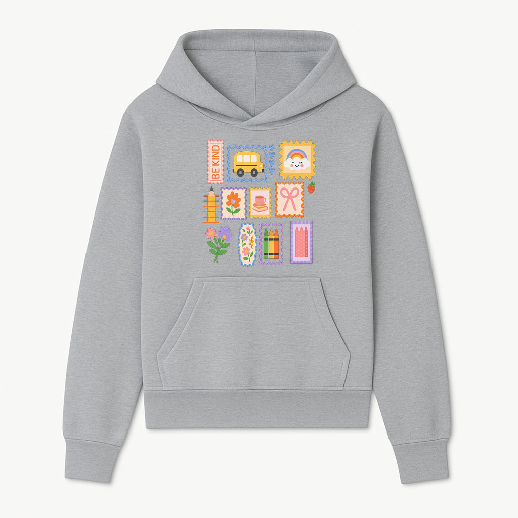 Colorful School-Themed Stickers Set - Be Kind, Cute Bus, Flowers, Crayons, and More for Kids' Crafts, Scrapbooking, and Journaling. - Hoodie 1758093364708.jpg