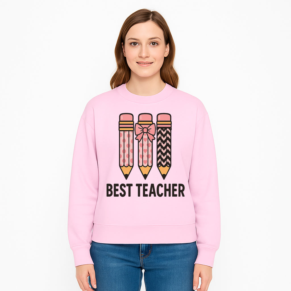Best Teacher Pencil Design Tee - Cute Teacher Gift, Education Apparel, School Appreciation, Creative Classroom Style - Sweatshirt 1758093364736.jpg