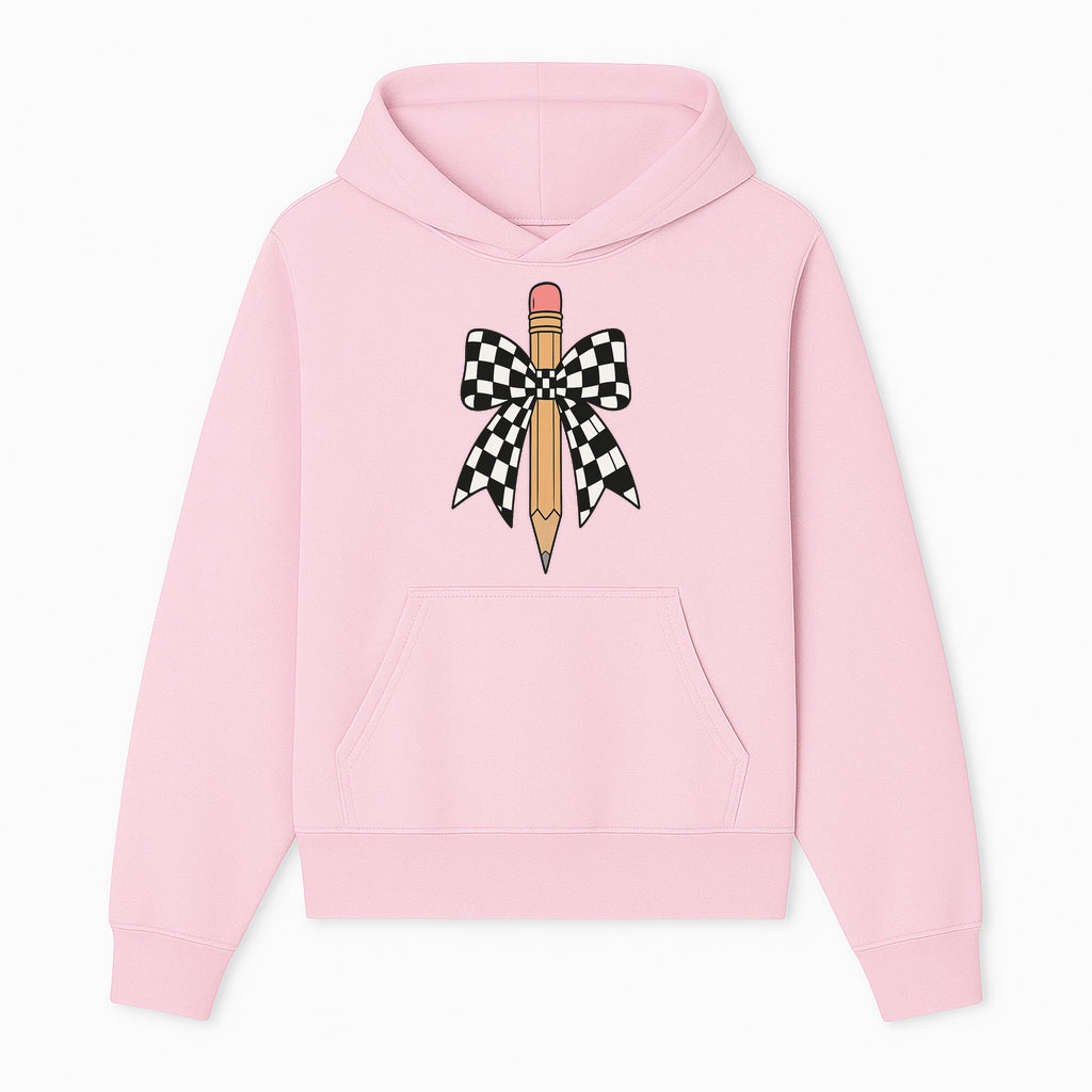 Checkered Bow and Pencil Wall Art Decor - Back to School Classroom Decoration, Cute Student Gift, Teacher Appreciation - Hoodie 1758093364752.jpg