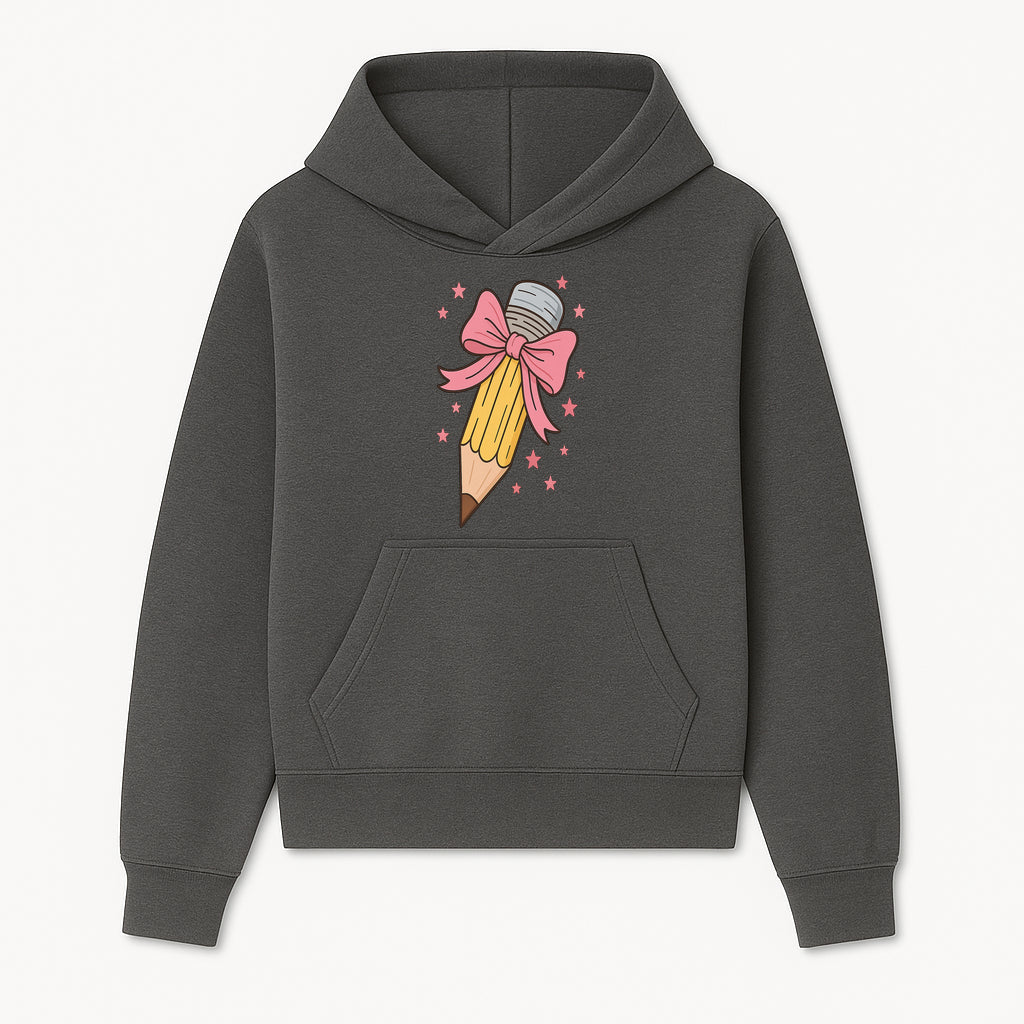 Cute Pencil with Pink Bow and Stars - Kawaii Art Print, Stationery Decor, Classroom Wall Art, Gift for Students or Teachers - Hoodie 1758093364839.jpg