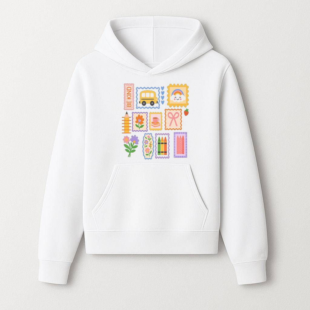 Colorful School-Themed Stickers Set - Be Kind, Cute Bus, Flowers, Crayons, and More for Kids' Crafts, Scrapbooking, and Journaling. - Hoodie 1758093364870.jpg