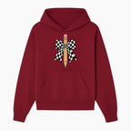 Checkered Bow and Pencil Wall Art Decor - Back to School Classroom Decoration, Cute Student Gift, Teacher Appreciation - Hoodie 1758093364913.jpg