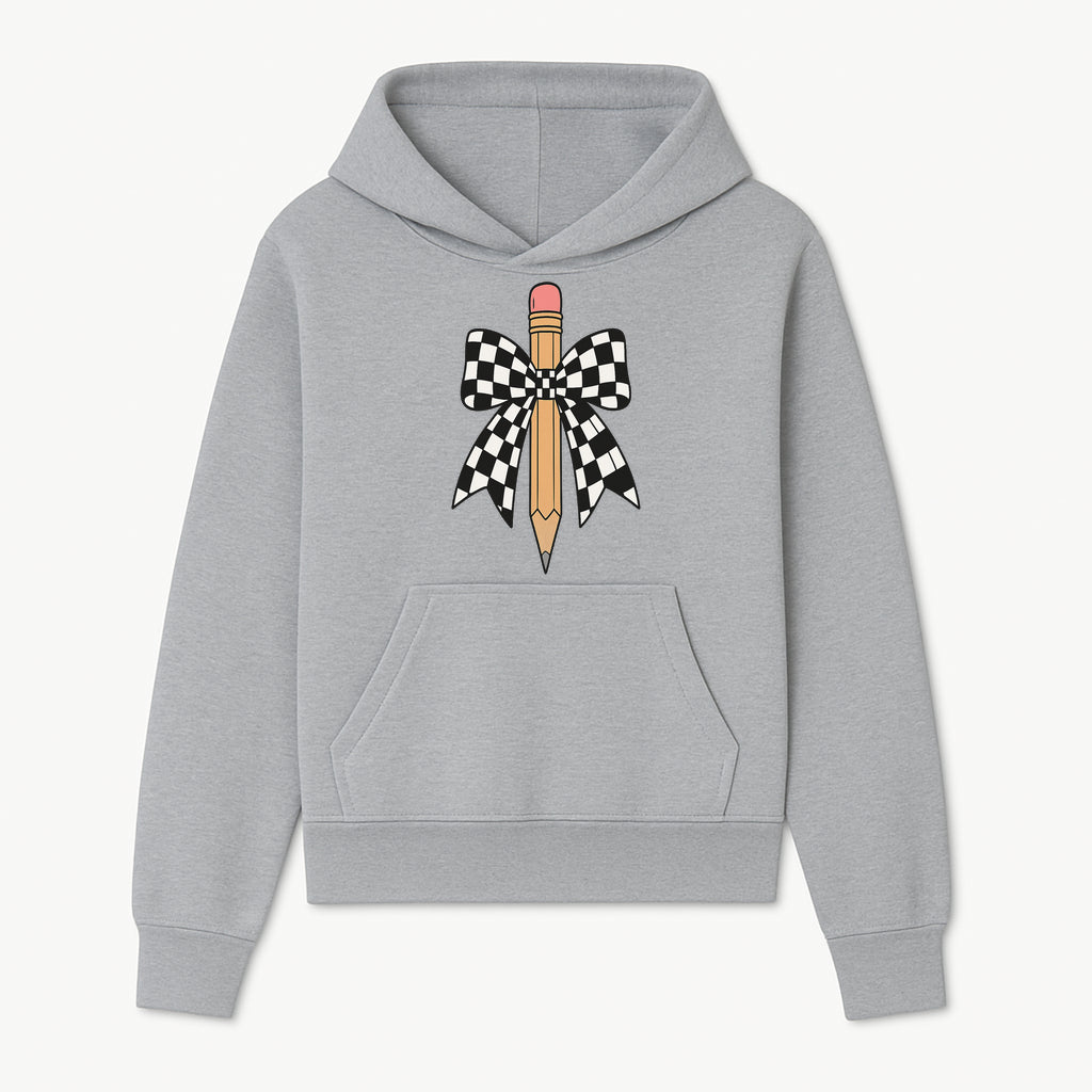Checkered Bow and Pencil Wall Art Decor - Back to School Classroom Decoration, Cute Student Gift, Teacher Appreciation - Hoodie 1758093365481.jpg
