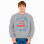 Very Merry Teacher Christmas Design - Festive Holiday Gift, Teacher Appreciation, Cute Santa, and Winter Elements - Sweatshirt 1758093365555.jpg