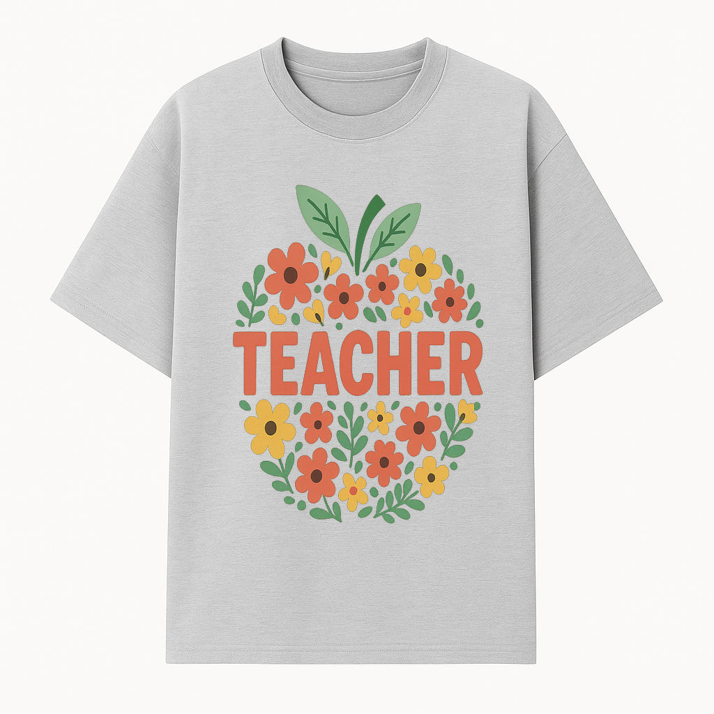 Floral Teacher Appreciation Wall Art Print, Cute Teacher Gift, Colorful Classroom Decor, Inspirational Teacher Sign, Spring Design - T-shirt 1758093365582.jpg