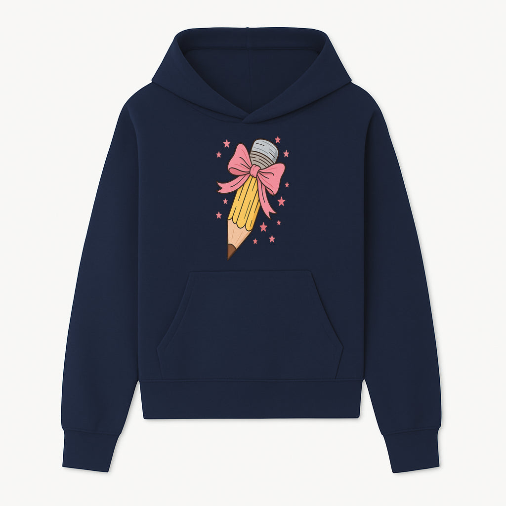 Cute Pencil with Pink Bow and Stars - Kawaii Art Print, Stationery Decor, Classroom Wall Art, Gift for Students or Teachers - Hoodie 1758093365927.jpg